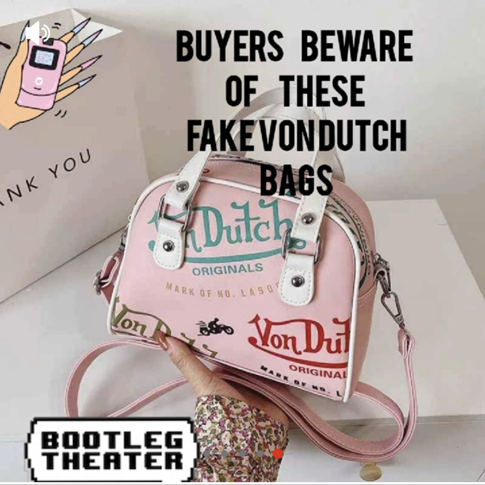 Do not buy This is what a replica Von Dutch bag looks like